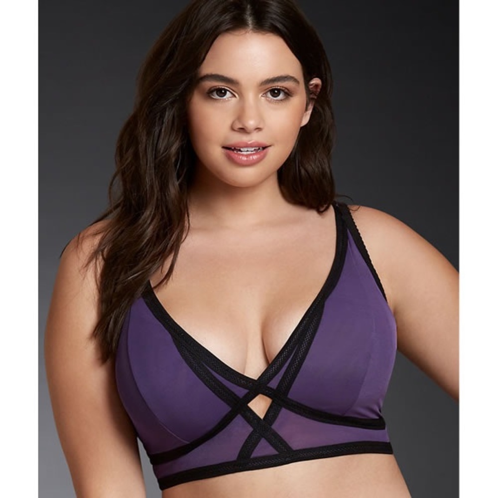 NWOT Torrid Purple and Black Mesh Bralette (SZ 3)